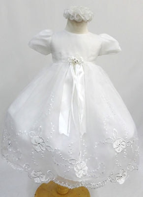white infant dress